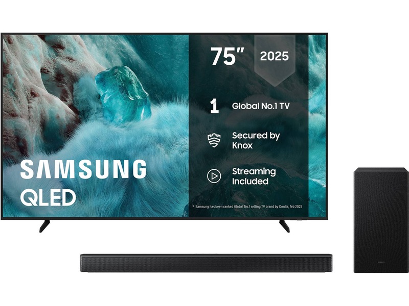 Samsung 75" Q7FA QLED 4K Smart TV (2025) + soundbar 50 - 59 tums TV