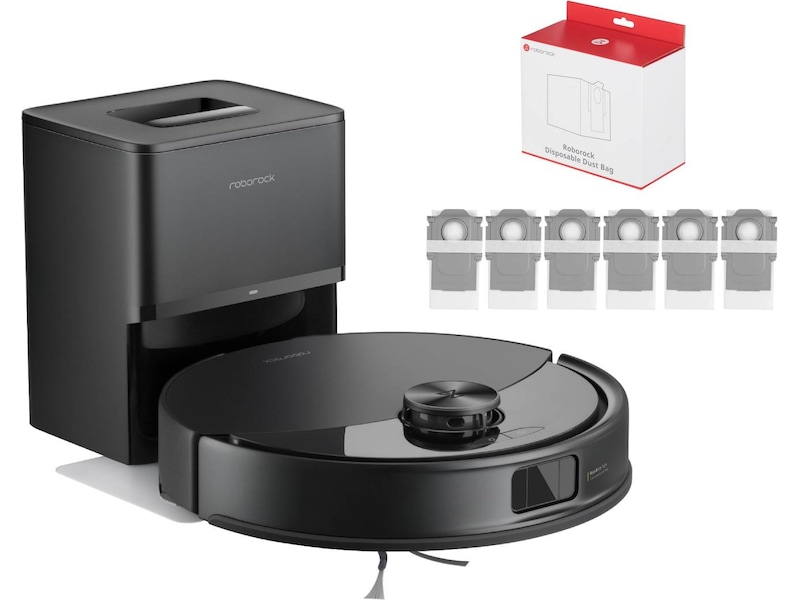 Roborock Q10 VF+ Robotdammsugare (svart) + dammpåsar Robotdammsugare