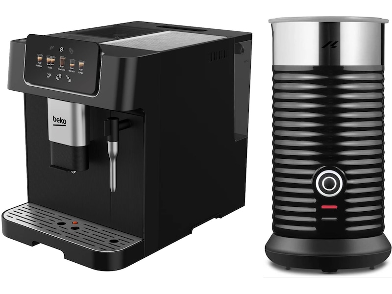 Beko CEG 7302 B Helautomatisk espressomaskin (svart) + mjölkskummare Espressomaskiner