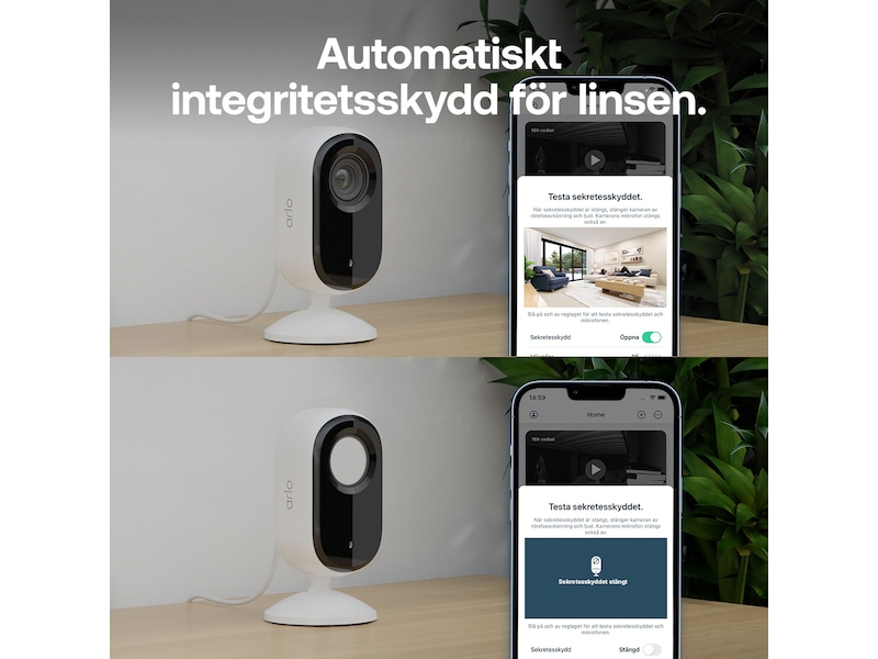 Arlo Essential 3 HD inomhus övervakningskamera 2-pack Övervakningskamera