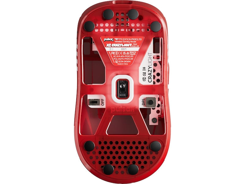 Pulsar X2 CRAZYLIGHT Mini trådlös gamingmus T1 Edition (röd) Gamingmus