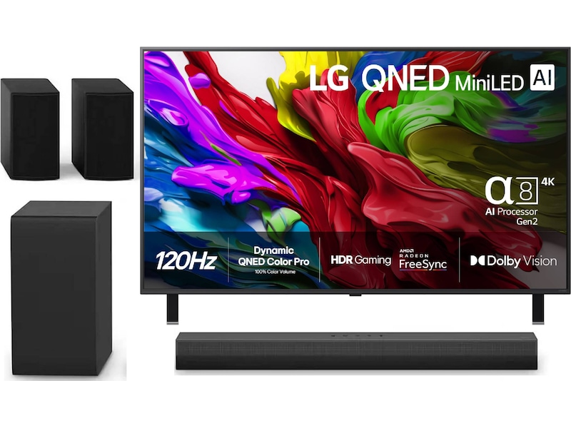 LG 55'' QNED85 evo AI MiniLED 4k smart-TV (2025) + soundbar 60 - 69 tums TV