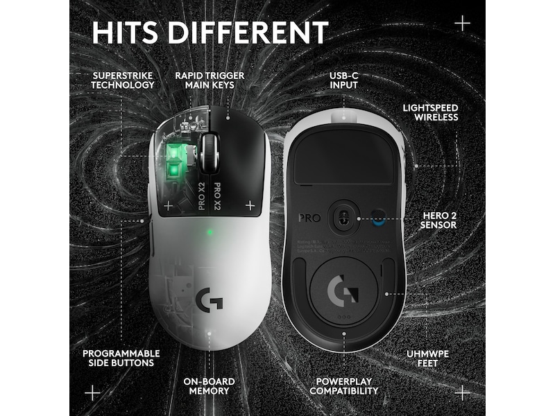 Logitech PRO X 2 SUPERSTRIKE trådlös gamingmus Gamingmus