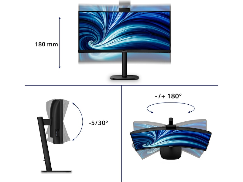 Philips 34" curved skärm 34B2U3600CH/00 Bildskärmar