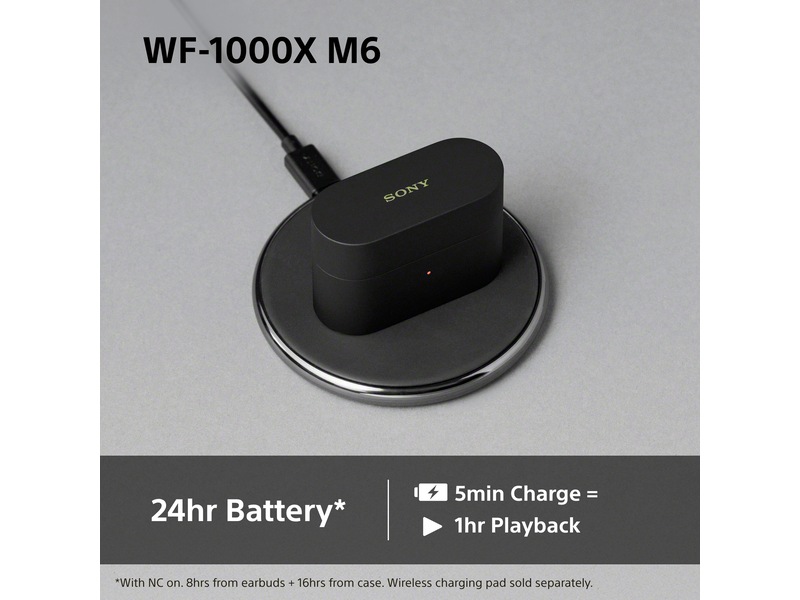 Sony WF-1000XM6 trådlösa öronproppar med brusreducering (svart) In-ear hörlurar