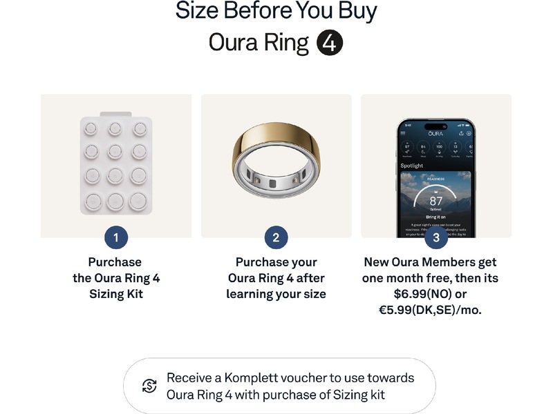 Oura Ring 4 Smart Ring str. 8 (guld) -B-Grade Demo tillbehör till mobiler & smartwatches