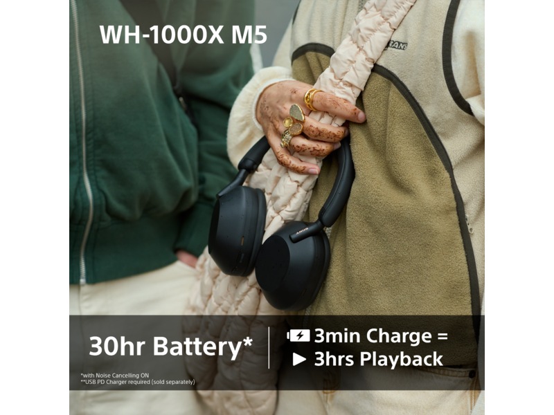 Sony WH-1000XM5 trådlösa hörlurar over-ear (blå) + WF-510 buds Hörlurar