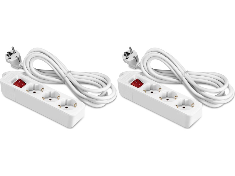 ON 3-vägs grenuttag 3m 2-pack Förlängningskabel & förgrening