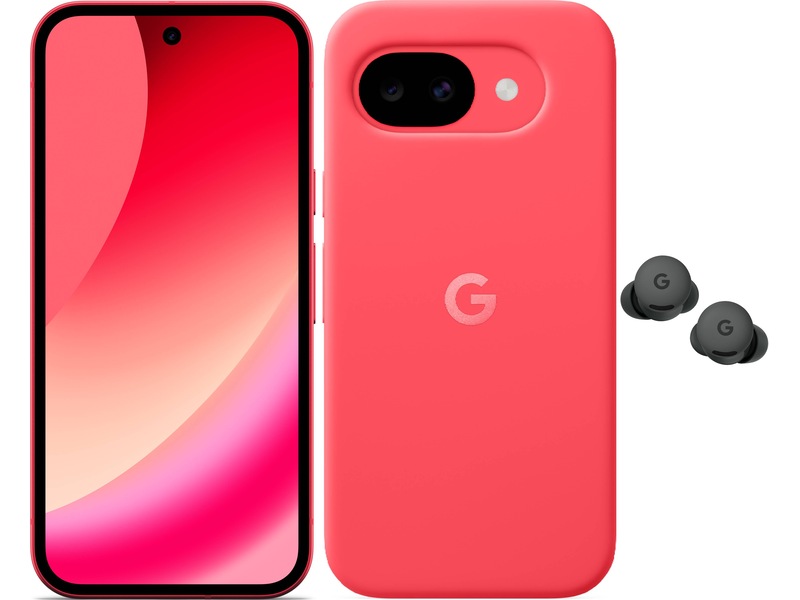 Google Pixel 10a 128GB (berry) + silikonskal + Buds 2a Mobiltelefoner