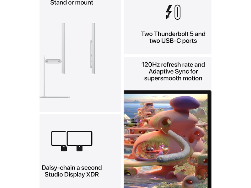 Apple Studio Display XDR (2026) Nano-Texture Glass - stativ med vinkel- och höjdjustering Bildskärmar