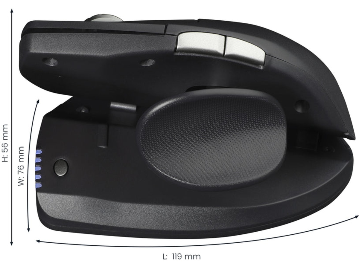 Contour Unimouse vänster trådlös mus (svart) Ergonomi