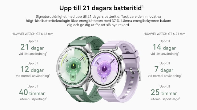 Upp till 21 dagars batteritid Upp till 21 dagars batteritid