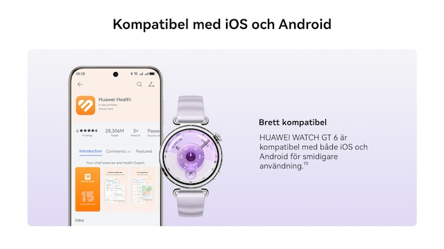 Kompatibel med iOS och Android Kompatibel med iOS och Android