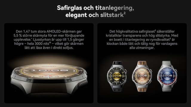 Safirglas och titanlegering, elegant och slitstark