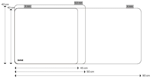 Range of different sized mousepads