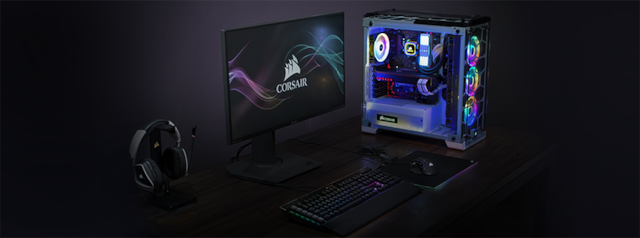 Corsair CUE gaming setup with lots of color Corsair CUE gaming setup with lots of color