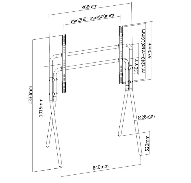 Strektegning med mål Strektegning med mål