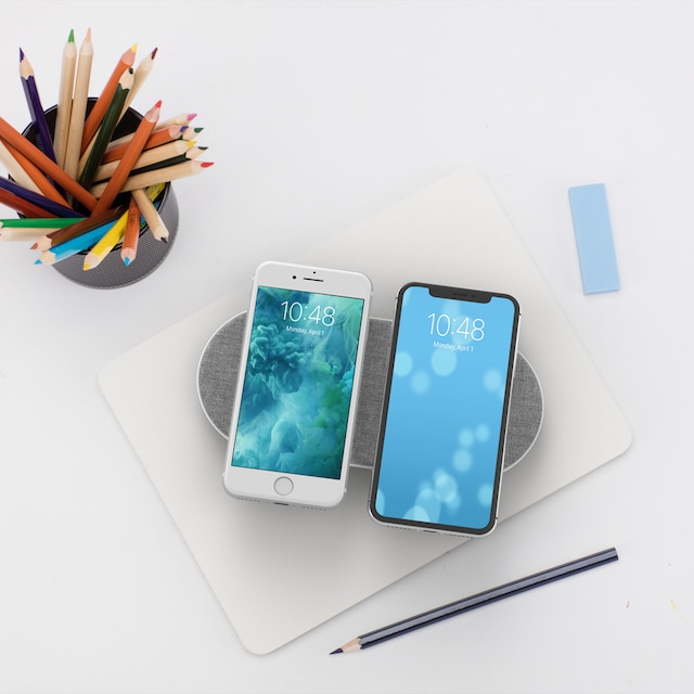 trådløs lader med to ladesoner