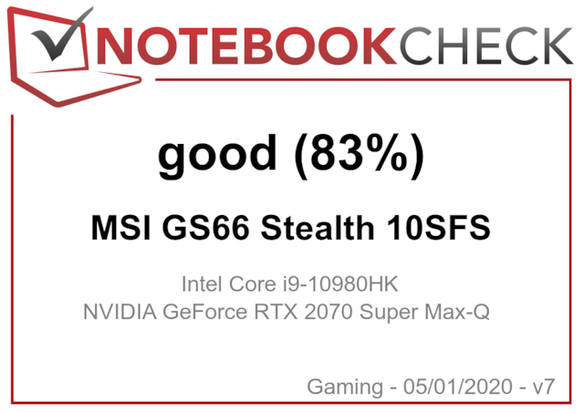 Notebook Check test