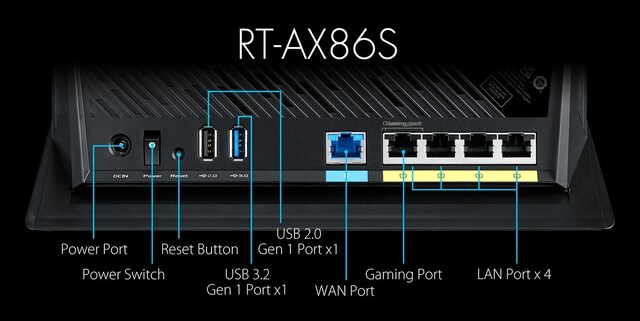 ASUS RT-AX86S spelrouter ASUS RT-AX86S spelrouter