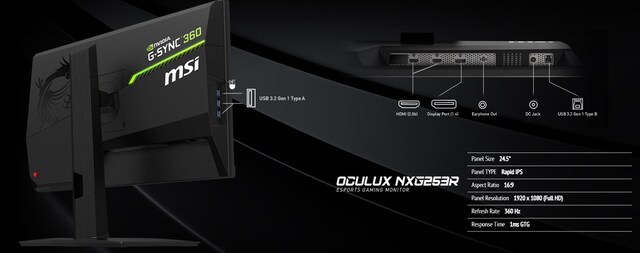 MSI 25" gaming monitor Oculux NXG253R MSI 25" gaming monitor Oculux NXG253R