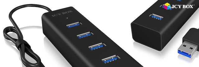 Icy Box USB 3.0 Typ-A 4-portsnav, IB-HUB1409-U3 Icy Box USB 3.0 Typ-A 4-portsnav, IB-HUB1409-U3