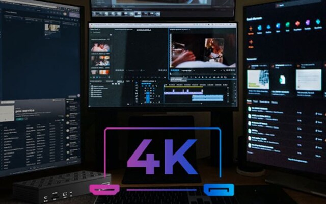 Upp till fyra 4K-skärmar samtidigt